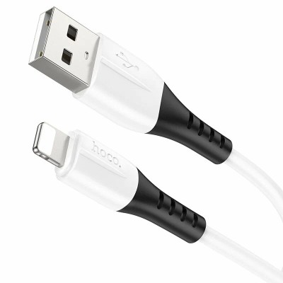 Кабель USB - Lightning Hoco X82 (2.4А, оплетка силикон, термостойкий) Белый