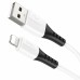 Кабель USB - Lightning Hoco X82 (2.4А, оплетка силикон, термостойкий) Белый