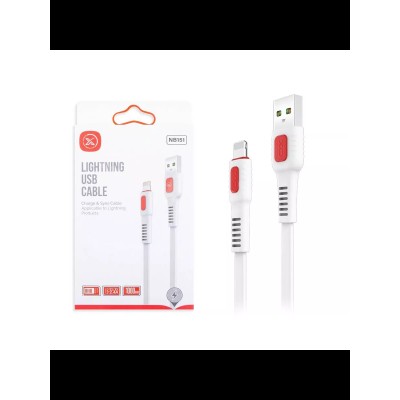 Кабель USB - Lightning XO NB151 (2.4A, плоский) Белый