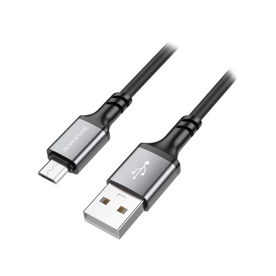 Кабель USB - MicroUSB Borofone BX83 (2.4A, силикон, термостойкий) Черный
