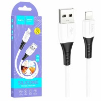 Кабель USB - MicroUSB Hoco X82 (2.4A, оплетка силикон, термостойкий) Белый