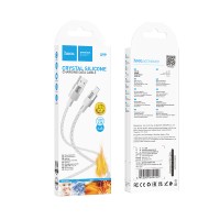 Кабель USB - MicroUSB Hoco X99 (2.4A, прозрачный силикон, термостойкий) Серый