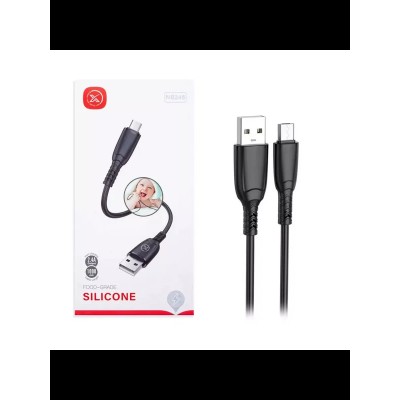 Кабель USB - MicroUSB XO NB245 (2.4A, силикон) Черный