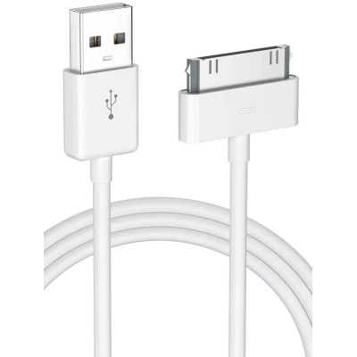 Кабель USB - для Appe iPhone 2G/Appe iPhone 3G/Appe iPhone 3GS/Appe iPhone 4G/Appe iPhone 4S (тех.упак.) Белый