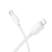 Кабель Type-C - Lightning Hoco X113 (3A, 27W, PD, оплетка нейлон) Белый