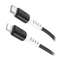 Кабель Type-C - Lightning Hoco X82 (3A, PD, оплетка силикон, термостойкий) Черный