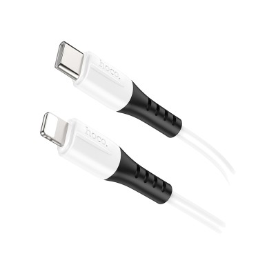Кабель Type-C - Lightning Hoco X82 (3A, PD, оплетка силикон, термостойкий) Белый
