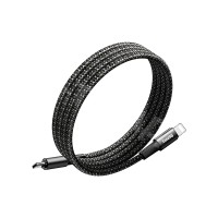 Кабель Type-C - Lightning Remax C02-CL (30W, PD, оплетка нейлон, магнитное крепление, 1,2 м) Черный