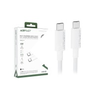 Кабель Type-C - Type-C Acefast C18-03 (3A, 60W, PD, оплетка нейлон, 1,2 м) Белый