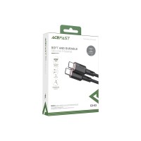 Кабель Type-C - Type-C Acefast C2-03 (3A, 60W, PD, силикон, 1,2 м) Черный