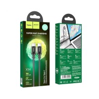 Кабель Type-C - Type-C Hoco X14 (3A, 60W, PD, оплетка нейлон) Черный