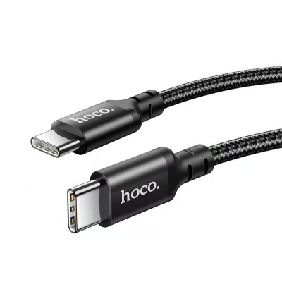 Кабель Type-C - Type-C Hoco X14 (3A, 60W, PD, оплетка нейлон) Черный