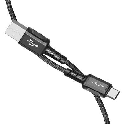 Кабель USB - Type-C Acefast C1-04 (3A, оплетка нейлон, 1,2 м) Черный