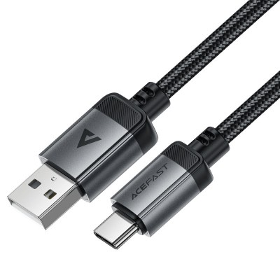Кабель USB - Type-C Acefast C20-04 (3A, оплетка нейлон, 1,2 м) Черный