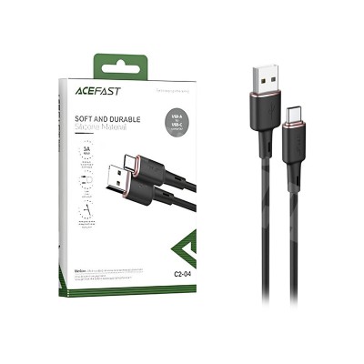 Кабель USB - Type-C Acefast C2-04 (3A, силикон, 1,2 м) Черный