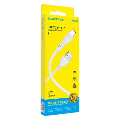 Кабель USB - Type-C Borofone BX51 (3A) Белый