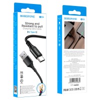 Кабель USB - Type-C Borofone BX54 (2.4A, оплетка нейлон) Черный