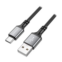 Кабель USB - Type-C Borofone BX83 (3A, силикон, термостойкий) Черный
