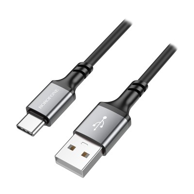 Кабель USB - Type-C Borofone BX83 (3A, силикон, термостойкий) Черный