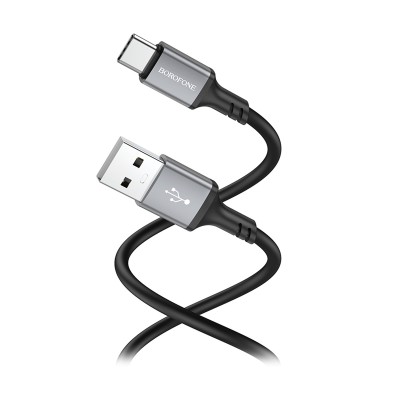 Кабель USB - Type-C Borofone BX83 (3A, силикон, термостойкий) Черный
