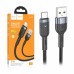 Кабель USB - Type-C Hoco U117 (3A, интеллектуальное отключение, индикатор, оплетка нейлон) Черный