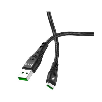 Кабель USB - Type-C Hoco U53 (5A, оплетка нейлон, 1,2 м) Черный