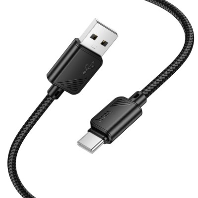 Кабель USB - Type-C Hoco X113 (3А, оплетка нейлон) Черный