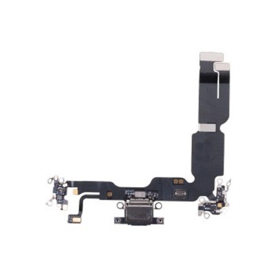 Шлейф для iPhone 15 Plus на системный разъем/микрофон Черный - Премиум