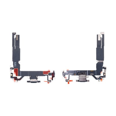 Шлейф для iPhone 16 на системный разъем/микрофон Черный - Премиум