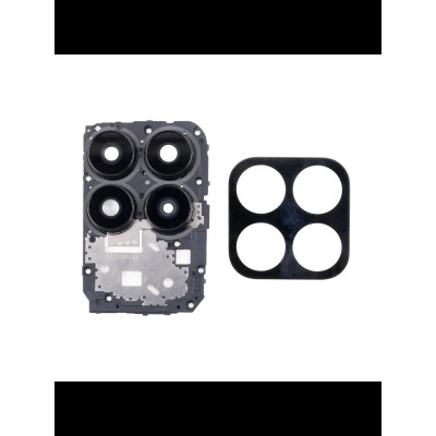 Стекло камеры для Huawei Honor X8a 4G в сборе с рамкой Голубой