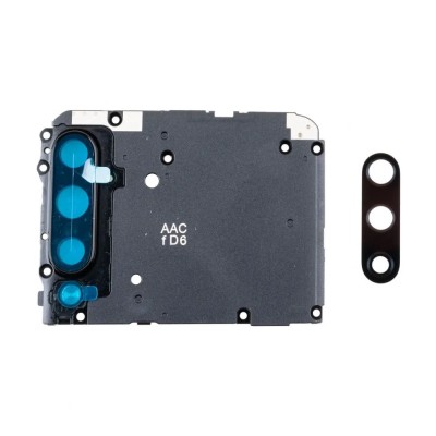 Стекло камеры для Xiaomi Mi A3 в сборе с рамкой Черный