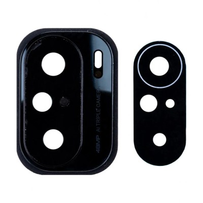 Стекло камеры для Xiaomi Poco F3 в сборе с рамкой Черный