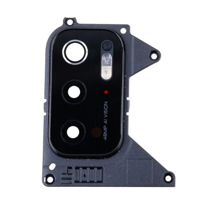 Стекло камеры для Xiaomi Poco M3 Pro 5G в сборе с рамкой Черный