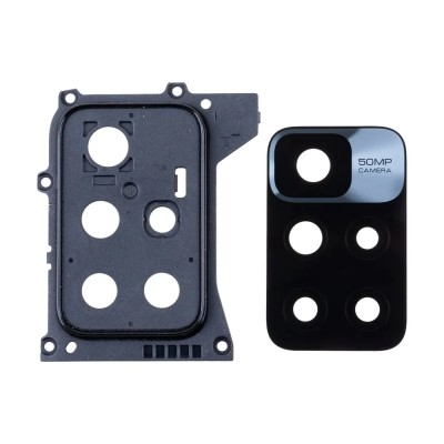 Стекло камеры для Xiaomi Redmi 10/Xiaomi Redmi 10 2022 в сборе с рамкой Черный