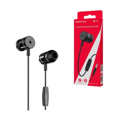 Гарнитура "3,5 мм" Jack Borofone BM31 (вакуумные) Черный