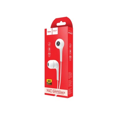 Гарнитура "3,5 мм" Jack Hoco M40 (вакуумные) Белый