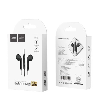 Гарнитура "3,5 мм" Jack Hoco M55 (вкладыши) Черный