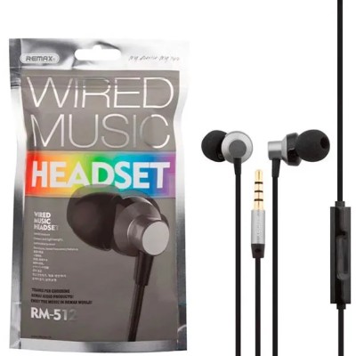 Гарнитура "3,5 мм" Jack Remax RM-512 (вакуумные) Черный