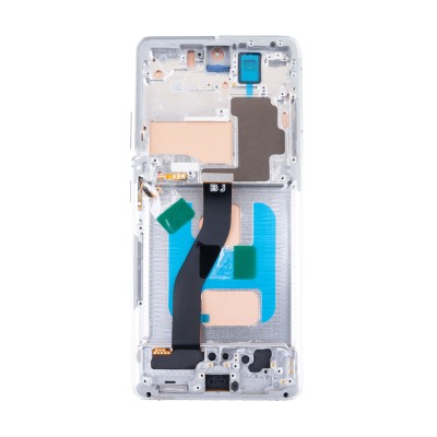 Дисплей для Samsung G998B Galaxy S21 Ultra модуль с рамкой Серебро - (In-Cell)