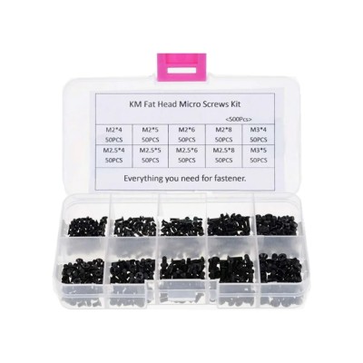 Набор винтов для ноутбука (10 размеров, 500 шт.) Черный