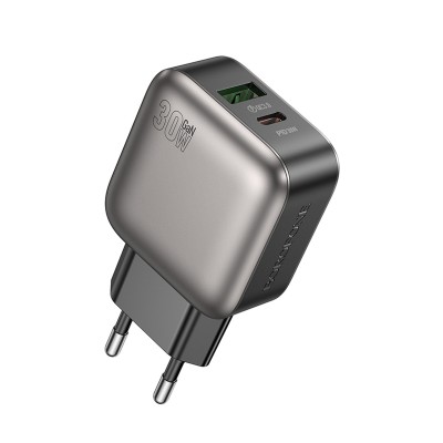Сетевое зарядное устройство USB/Type-C Borofone BAS55A (30W, QС3.0, PD, 2 порта) Черный