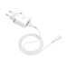 Сетевое зарядное устройство USB Hoco C12Q (18W, QС3.0, кабель Type-C) Белый