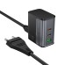 Сетевое зарядное устройство USB/Type-C Hoco CS76A (70W, QC3.0, PD, 3 порта, с сетевым кабелем) Черный