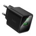 Сетевое зарядное устройство USB Hoco CS81A (18W, QС3.0, с дисплеем) Черный