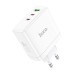 Сетевое зарядное устройство USB/Type-C Hoco N30 (65W, QС3.0, PD, 3 порта, GaN) Белый