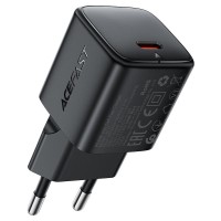 Сетевое зарядное устройство Type-C Acefast A117 (20W, PD, mini GaN) Черный