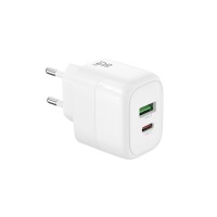 Сетевое зарядное устройство USB/Type-C XO L137 (20W, QС3.0, PD, 2 порта) Белый