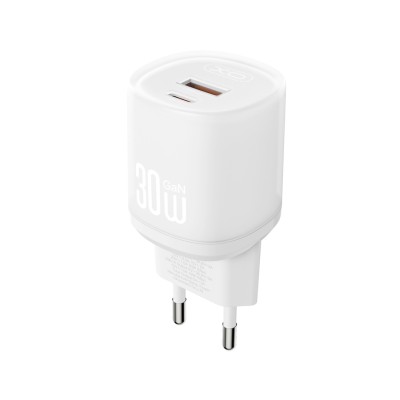 Сетевое зарядное устройство USB/Type-C XO L151 (30W, QС3.0, PD, 2 порта) Белый