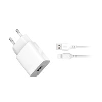 Сетевое зарядное устройство USB XO L99 (12W, кабель MicroUSB) Белый