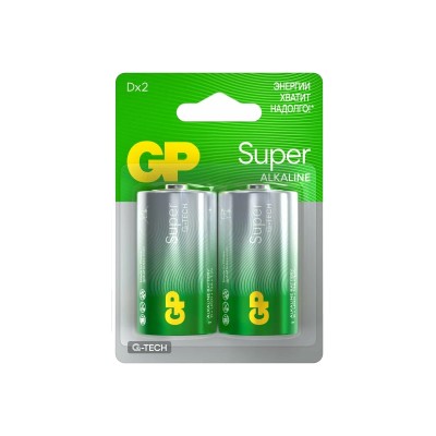 Батарейка D LR20 GP Super Alkaline 1.5V (2 шт. в блистере)